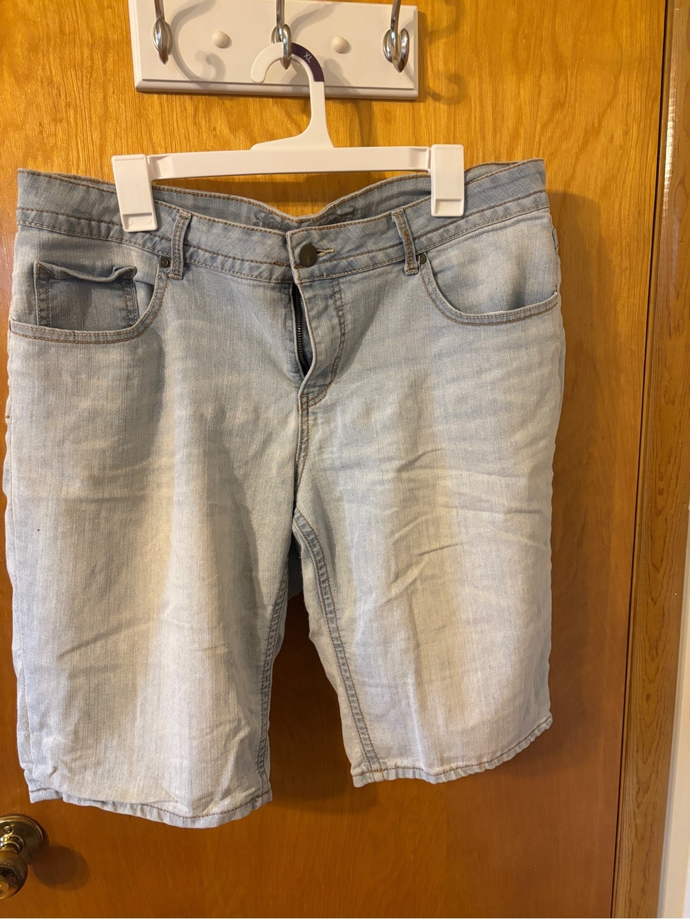 Faded Glory Light Wash Denim Bermuda Shorts